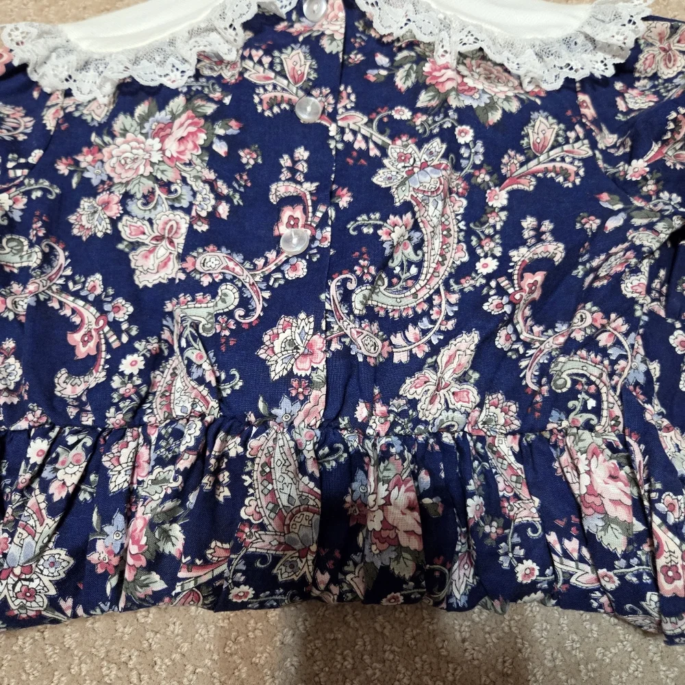 Vintage‎ Dance And Prance 80s Floral Lace Toddler Dress Size 5 Easter Spring